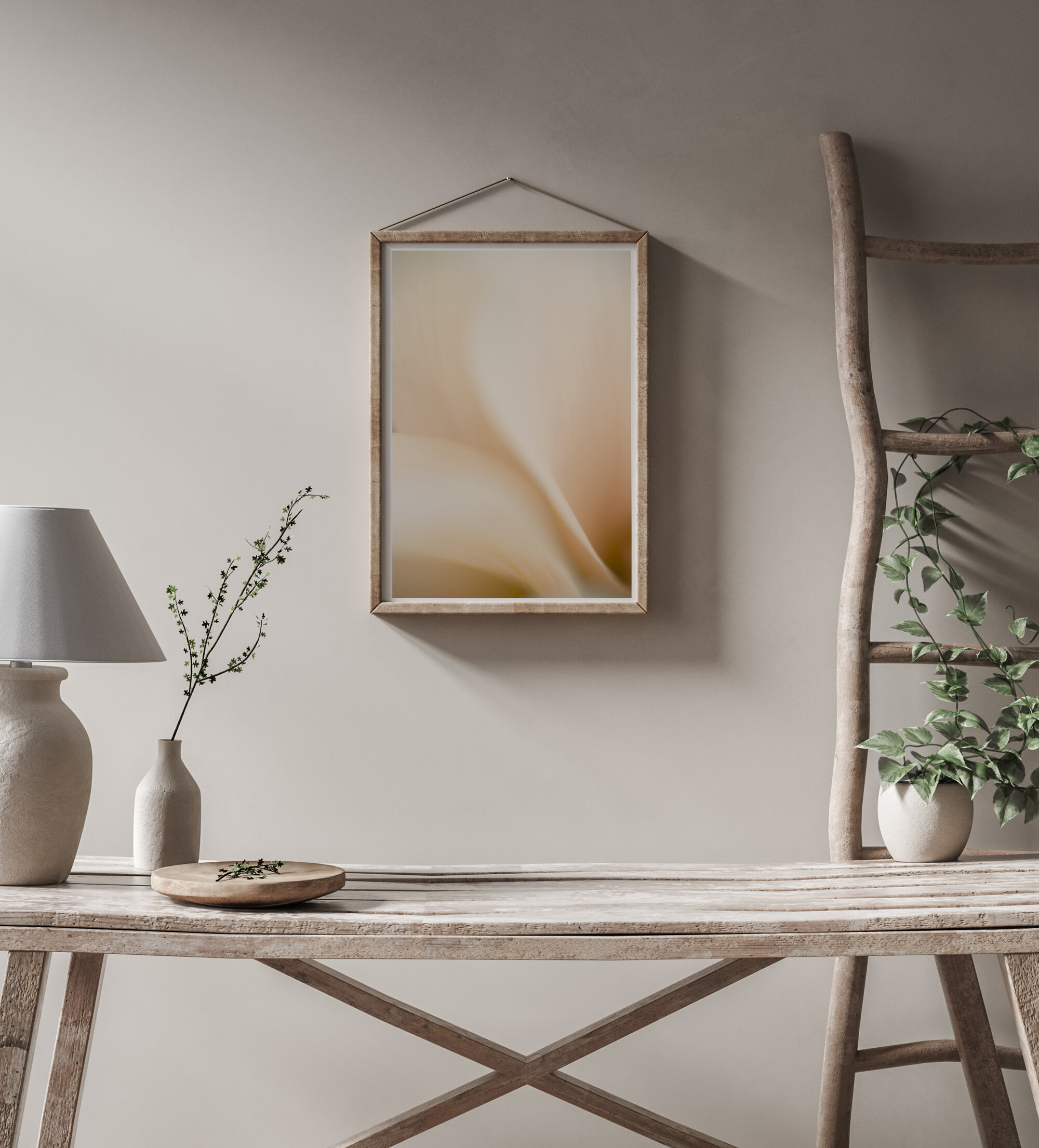 Neutral Interior simple home decor, Open fine art print framed Kiki-Sunshine.com