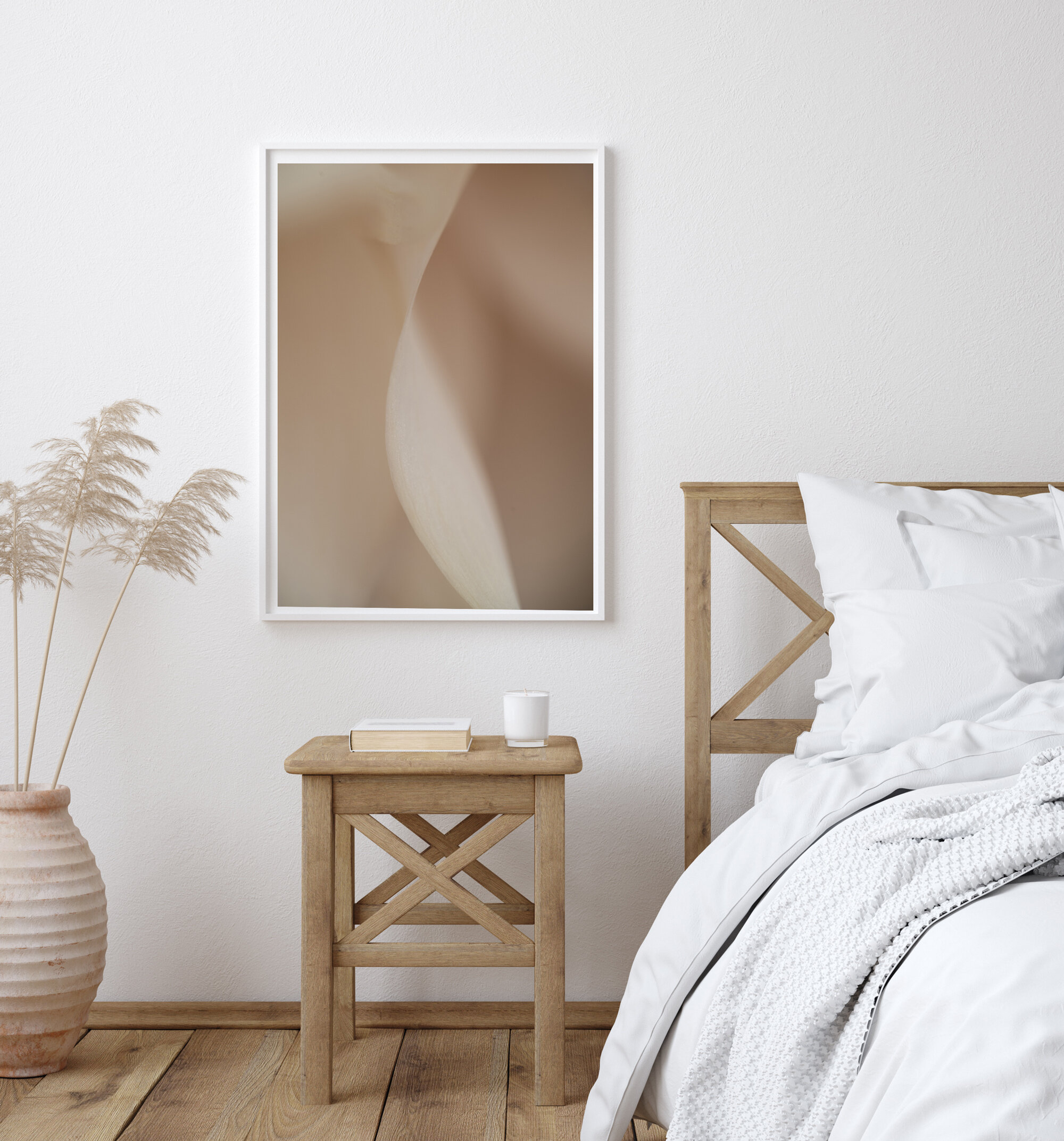 Neutral bedroom decor, Undulate fine art print framed Kiki-Sunshine.com